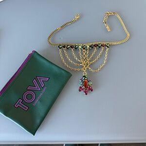Tova Crystal/gold necklace